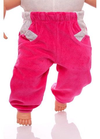 Розовый зимний костюмс длинным рукавом для девочки велюровый косичка розовый 68 см (26644) BABYKROHA