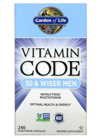 Vitamin Code 50 & Wiser Men 240 Veg Caps Garden of Life (292556206)
