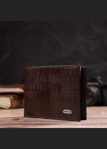Удобное мужское портмоне из натуральной фактурной кожи 21869 Коричневый Canpellini (331911176)