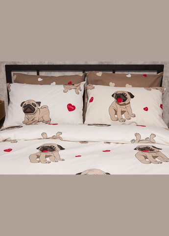 Комплект постельного белья Бязь Gold Люкс «» евро 200х220 наволочки 2х50х70 (MS-820005716) Moon&Star Bulldog Love (302973841)