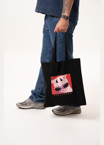 Шопер з принтом котика Beelzebub бавовна колір чорний No Brand (301270039)