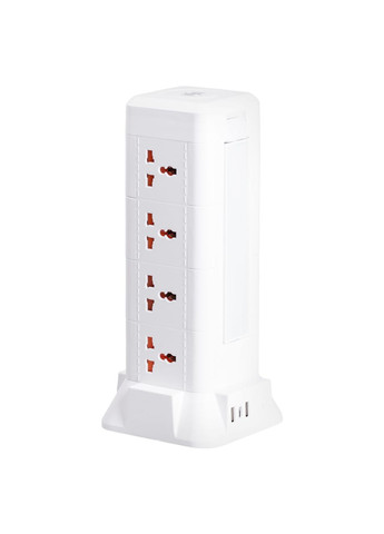 Сетевой фильтр удлинитель 2.8 м с лампой на 12 универсальных розеток с 2 USB, 1 Type-C, беспроводная зарядка HP-5-9MF Yiwu (370707938)