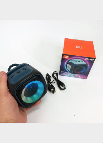 Портативна Bluetooth колонка TG359 7W з RGB підсвічуванням, гучна колонка для вечірки. Колір: чорний No Brand (359474580)