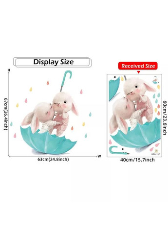 Вінілові наклейки на стіну Зайчики на парасольці (лист 40 х 60 см) Б182-5 No Brand (302241930)