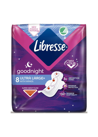 Гігієнічні прокладки (7322540960235) Libresse ultra goodnight large 8 шт. (268139501)