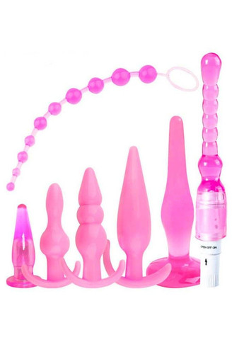 Розовый анальный набор из 7 предметов – Анальные игрушки No Brand (288539071)