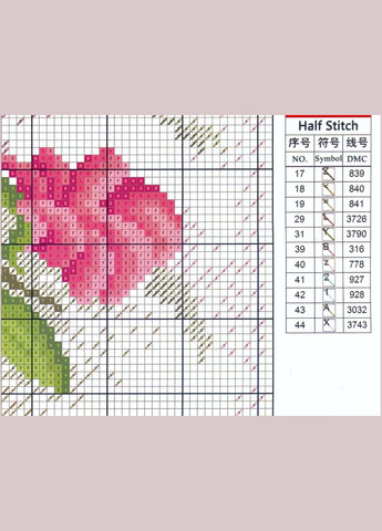 Набор для вышивания по нанесённой на канву схеме "Pink rose".AIDA 14CT printed, 46*40 см Joy Sunday (313614298)