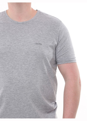 Серая футболка мужская серая однотонная прямая с коротким рукавом Jean Piere Пряма
