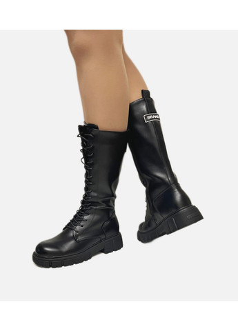 Осенние высокие черные демисезонные ботинки берцы Jong Golf на тракторной подошве, со шнуровкой из искусственной кожи