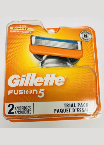 Сменные картриджи для бритвы Fusion5 (2 шт) Made in USA Gillette (278773609)