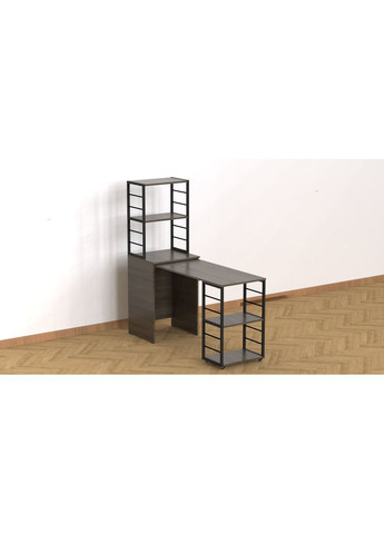 Стіл-тумба трансформер Смарт 3/2 з етажеркою 1430x1450x600 Чорний метал ДСП 16 мм (FRD-105120) Ferrum-decor (361944424)