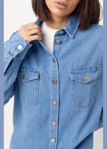 Голубой повседневный рубашка Lurex