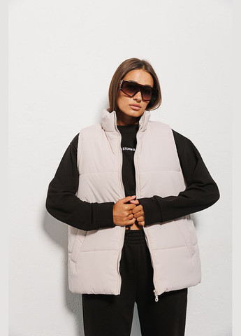 Женский жилет из плащевки коралловый с кулисой на талии Arjen (294907382)