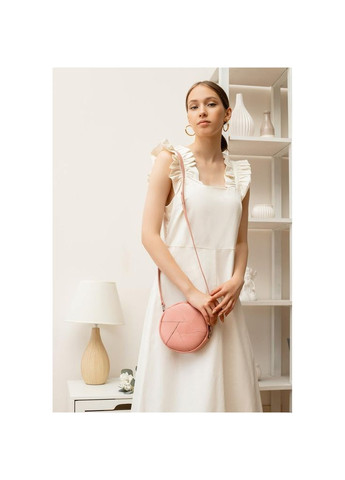 Шкіряна кругла жіноча сумка Бон-Бон рожева BlankNote кросс-боди (348359326)