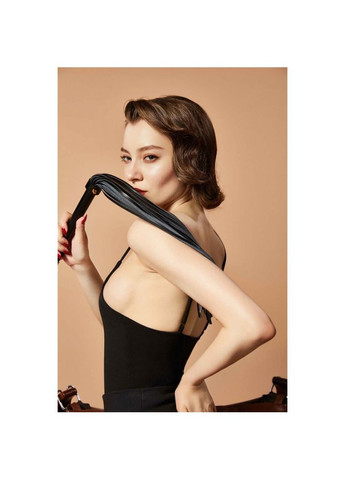 Флоггер (плетка) итальянская кожа UPKO с позолотой, черный Zalo (303886604)