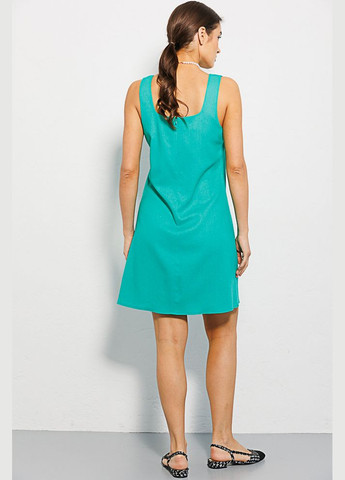 Зелена коротка лляна сукня літня морквяного кольору Arjen