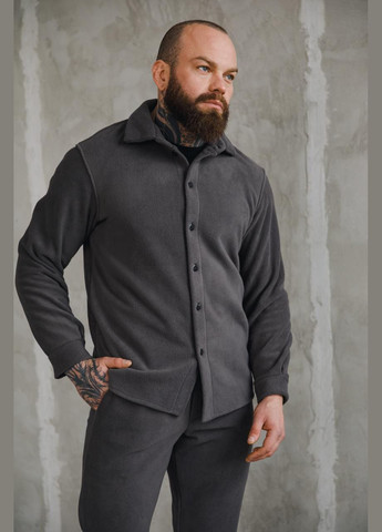 Графитовый зимний флисовый мужской костюм брючный Vakko