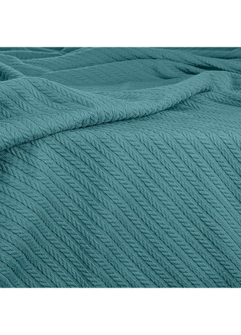 Плед-покривало косичка 200х220 см Azure Knitted Braid Бірюзовий Cosas (369668459)
