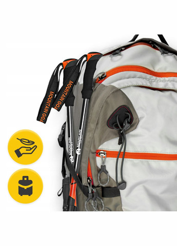 Трекінгові палиці Peak+ 65-135 см Black/Orange (P-5907739318275) Mountain Goat (317629400)