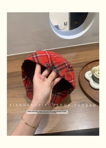 Жіноча Чоловіча Яскрава Картата Кепка в Стилі Ретро в Клітинку No Brand (337171600)