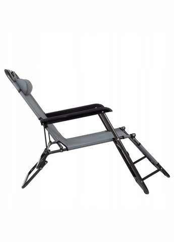 Шезлонг крісло-лежак для пляжу тераси та саду сірий (2104618500) Springos Zero Gravity (324744520)