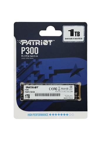 Накопичувач SSD M.2 1TB NVMe 2280 PCIe 3.0x4 3D NAND TLC (P300P1TBM28) Patriot P300 (372678341)