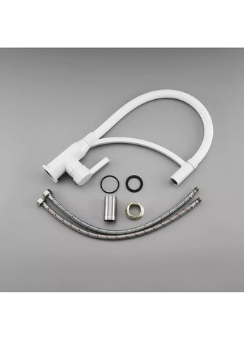 Смеситель для кухни F4552-8 с гибким изливом, белый. Frap (371644790)