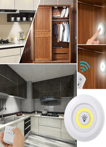 Набор беспроводных светодиодных светильников BL1012 на батарейках с пультом дистанционного управления Белый VTech (328923019)