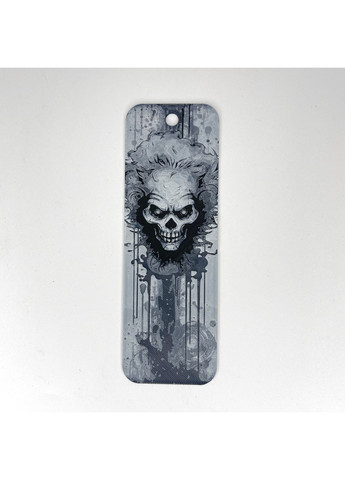 Пластиковая 3D закладка для книги Череп с волосами объемное изображение Черный 15 × 5 см Finding (365875911)