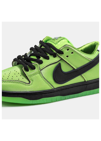 Светло-зеленые демисезонные кроссовки женские Nike SB Dunk Low x Powerpuff Girls