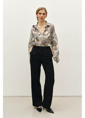 Молочная женская блуза с тенселем mkrm4243 Rica Mare