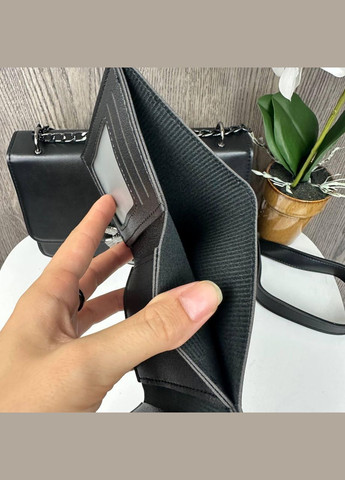 Набор женская сумочка клатч с плечевым ремнем и женский кошелек черный (sku_771+625) No Brand (330575606)