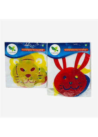 Маски-трафареты животных, 3 шт., ассорти, для детского творчества, рисования, игр No Brand (369365697)