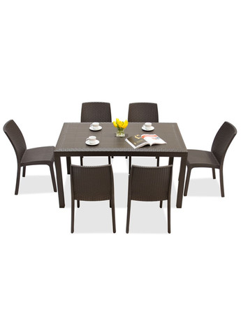 Стіл для саду пластиковий Houston, коричневий Bica (329407778)