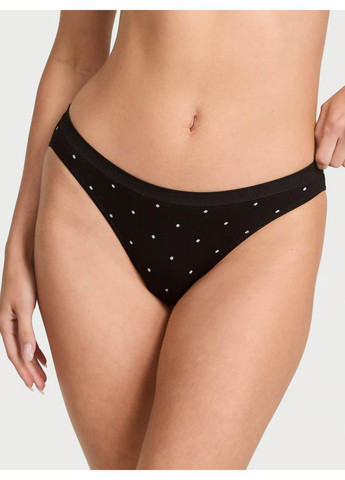 Трусики-бикини женские с микрофибры Seamless Bikini Panty черные Victoria's Secret (365686093)