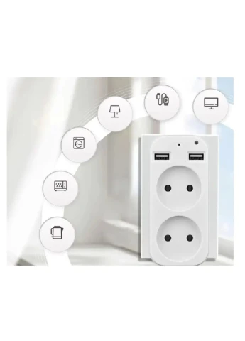 Камера відеоспостереження Spreest WF-ES56 Full HD для дому та офісу з датчиком руху розетка з USB біла, Amazon, Німеччина No Brand (400406996)