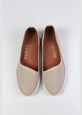 Женские балетки Benito | бежевые однотонные натуральная кожа (323136721)