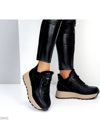 246 Кросовки Зимние Кожаные Черные утепленные Hengji чёрные зима (311226205)