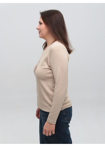 Лонгслив бежевый с принтом прямой с мысом X-trap (369668914)