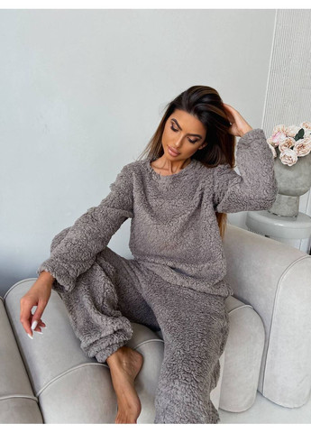 Графітова всесезон тепла піжама з плюшевої травки — заміри в описі світшот + брюки DK/DL Мода без кордонів