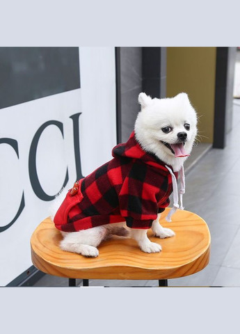 Худи для собак с карманом Pet Style "Сосиска" Чернокрасная клетка XS No Brand - (323234416)