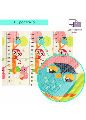 Дитячий складаний розвиваючий термокилимок 150х200х1см "Поляна | Зростомір" (278) SW-00000848 Mat4baby (354829488)