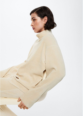 Бежевый вельветовый свитер Mango