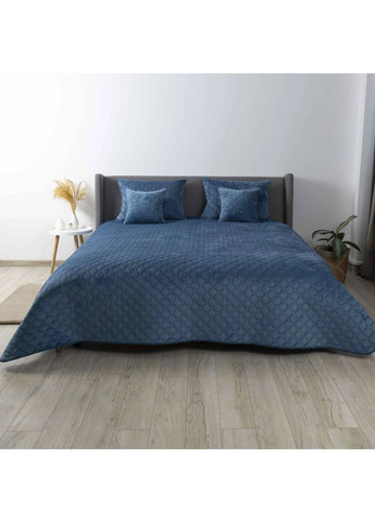 Велюровое евро покрывало 220*240 см гипоаллергенное Синее (47030220240) ТЕП (369798737)