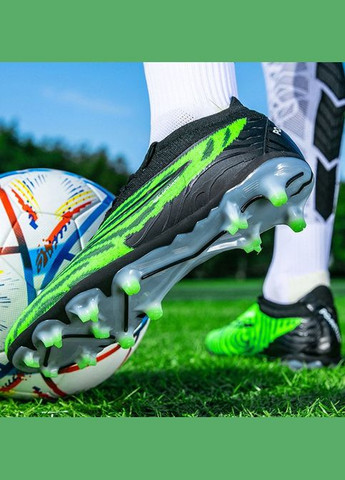 Зеленые футбольные бутсы No Brand без шнурков