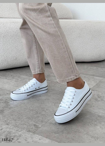 Білі білі текстильні кеди, класичні кеди, базові білі кеди, жіночі кеди Super Gear
