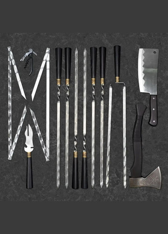 Шампури з нержавіючої сталі "Валькірія" 39 предметів | Подарунок чоловікові, братові, куму Handmade WC-001 (346085192)
