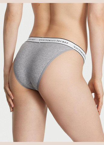 Женские трусики Logo Cotton Tanga серые (пояс с логотипом) Victoria's Secret (299231258)