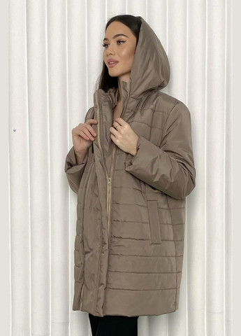 Коричневая куртка для беременных с утеплителем termoloft шоколадная Dianora