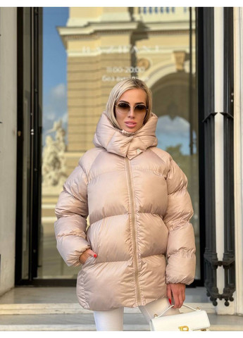 Бежевый зимний Пуховик Style Point